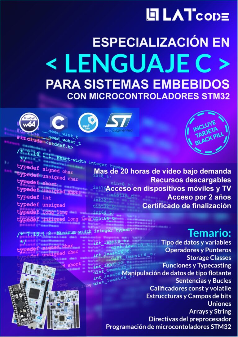 Especialización de lenguaje C para microcontroladores STM32